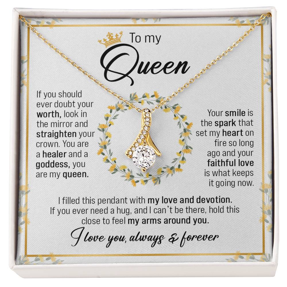 To My Queen, Gift For My Wife Alluring Necklace