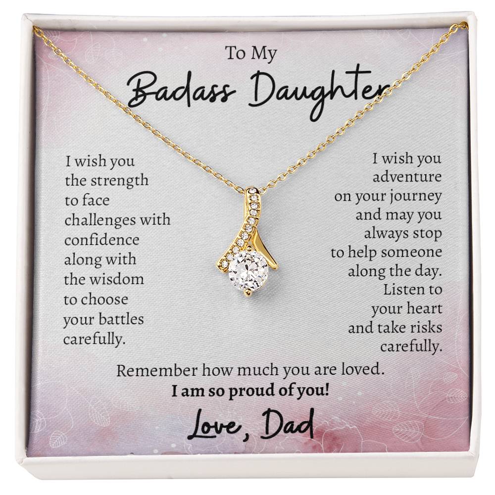 To My Badass Daughter, Gifts From Dad Alluring Necklace