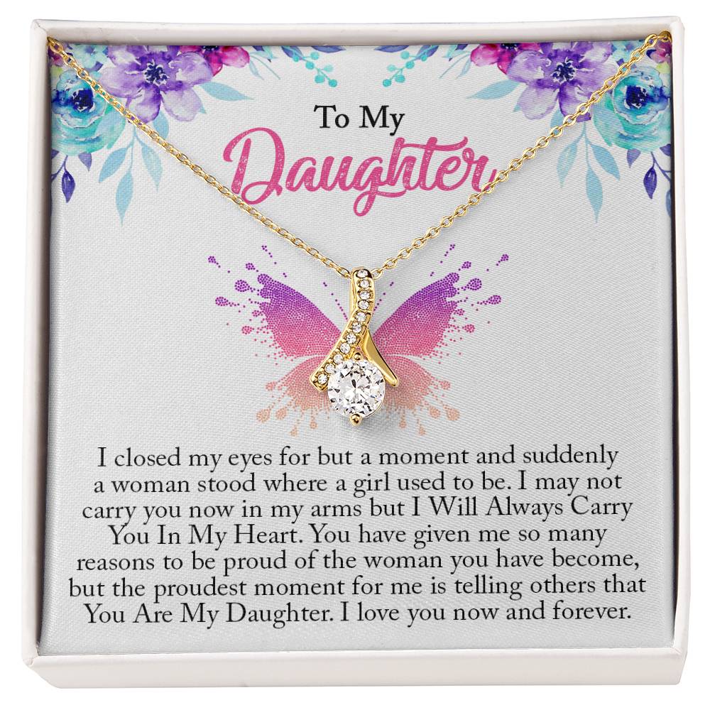 To My Daughter, I Love You Now And Forever Alluring Necklace