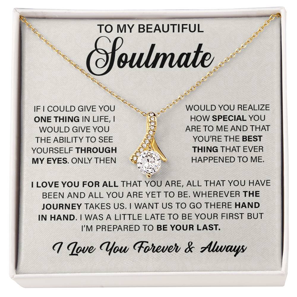 To My Beautiful Soulmate - Happy Valentine's Day Gift For Her Alluring Necklace