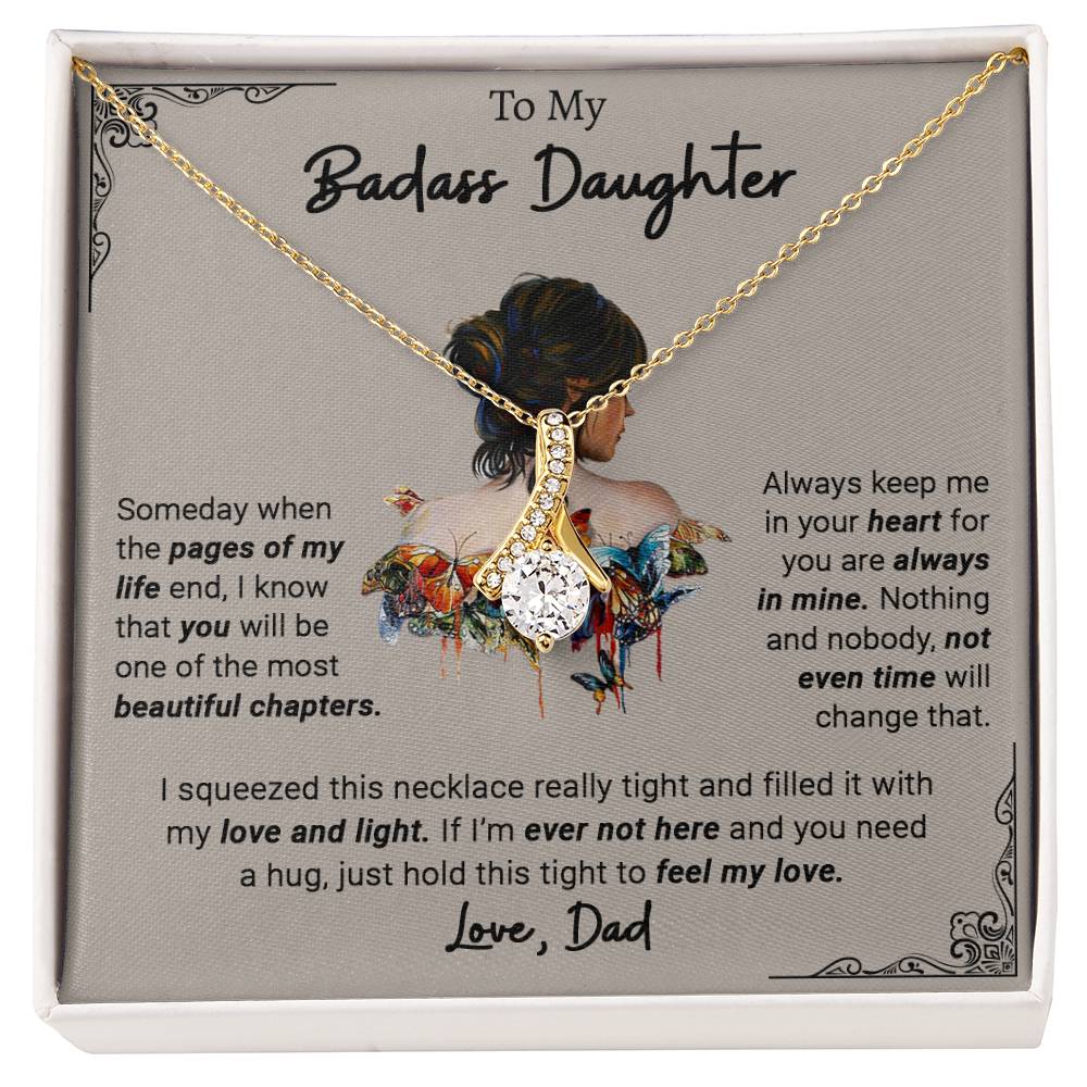 To My Daughter, Always Keep Me In Your Heart, Gift From Dad Alluring Necklace