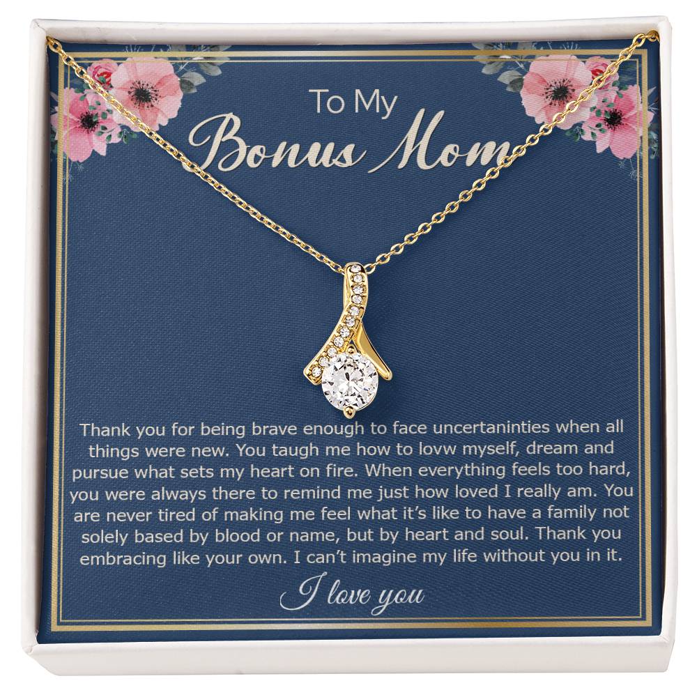 To My Bonus Mom, Mother's Day Gift For Step Mother Alluring Necklace