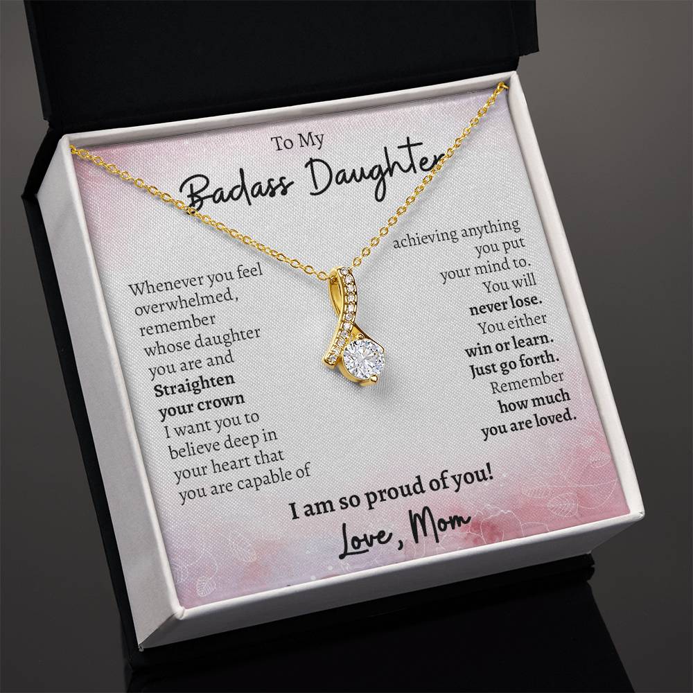 To My Badass Daughter, Gifts From Mom Alluring Necklace