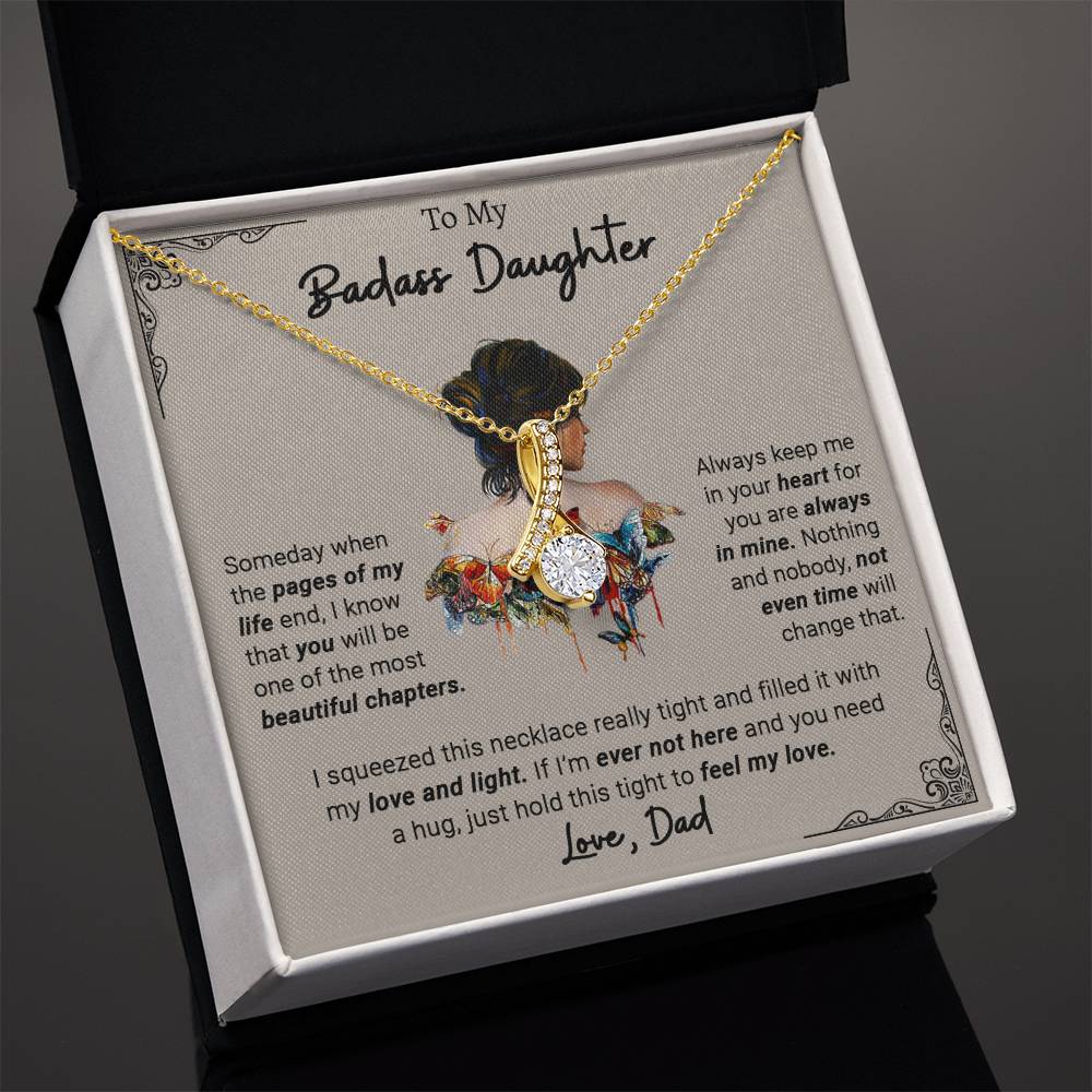 To My Daughter, Always Keep Me In Your Heart, Gift From Dad Alluring Necklace