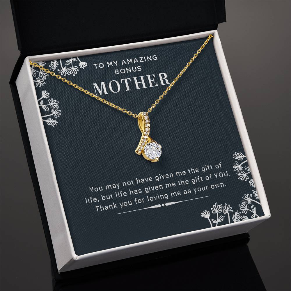 To My Amazing Bonus Mom Alluring Necklace