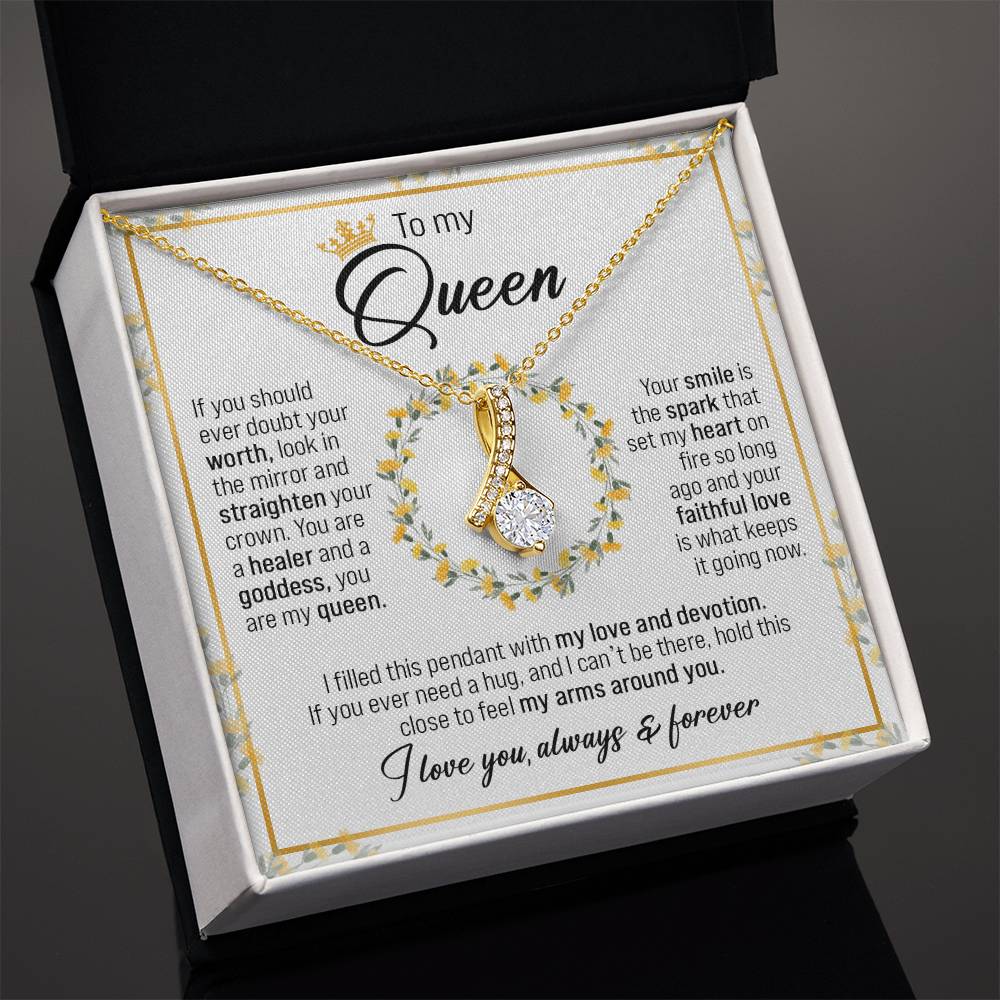 To My Queen, Gift For My Wife Alluring Necklace