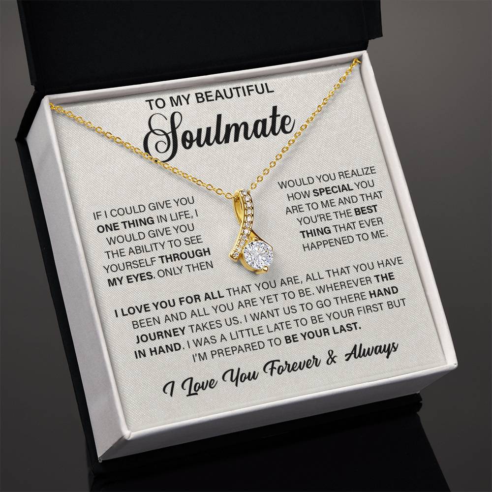 To My Beautiful Soulmate - Happy Valentine's Day Gift For Her Alluring Necklace