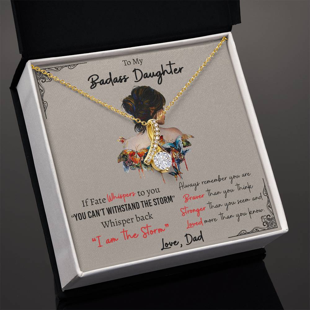 To My Daughter, Gifts For Badass Daughter Alluring Necklace