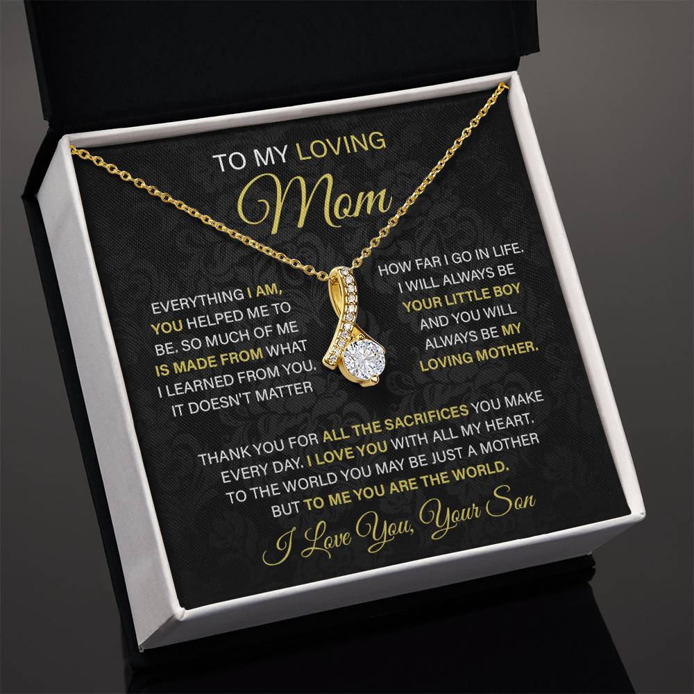 To My Loving Mom, Mother's Day Gift For Mom Alluring Necklace