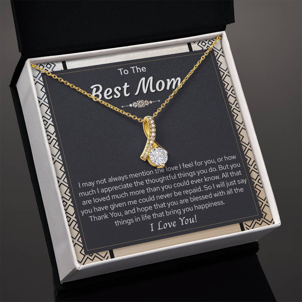 To My Best Mom, Mother's Day Gift For Mom Alluring Necklace