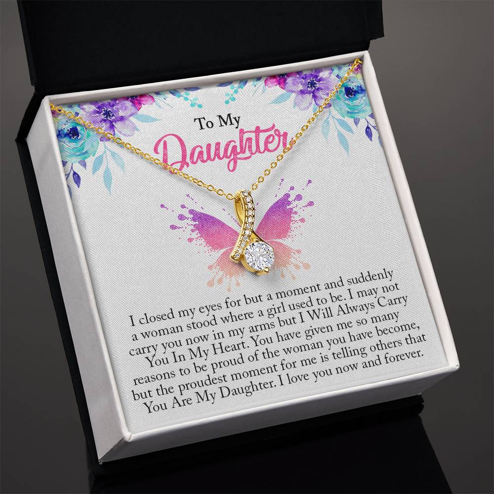 To My Daughter, I Love You Now And Forever Alluring Necklace