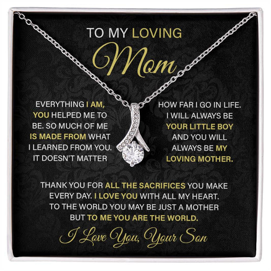 To My Loving Mom, Mother's Day Gift For Mom Alluring Necklace