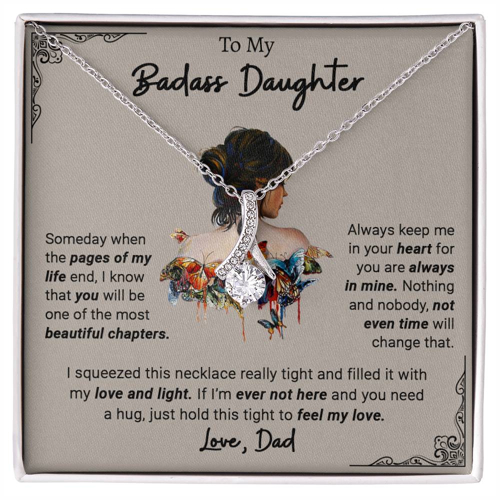 To My Daughter, Always Keep Me In Your Heart, Gift From Dad Alluring Necklace