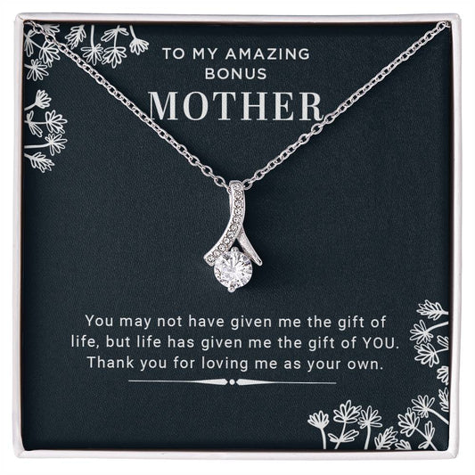 To My Amazing Bonus Mom Alluring Necklace