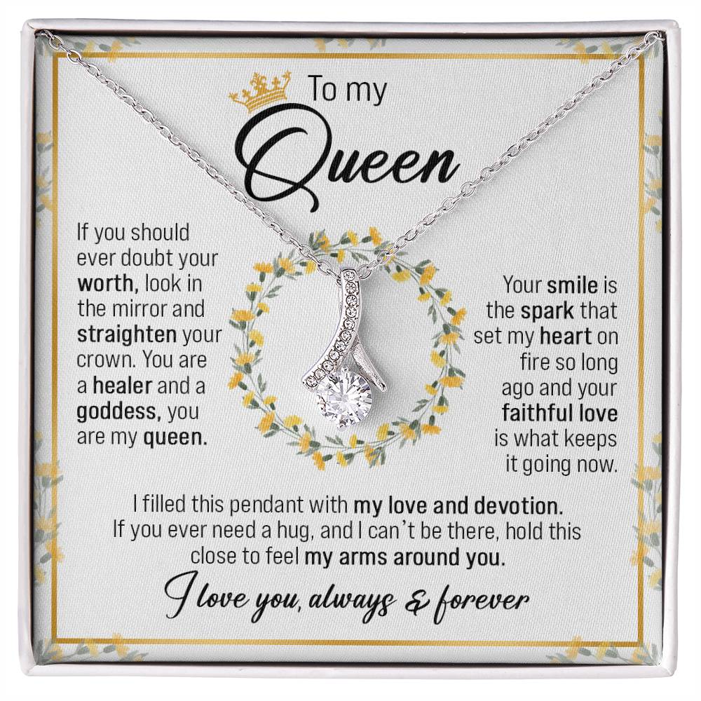 To My Queen, Gift For My Wife Alluring Necklace