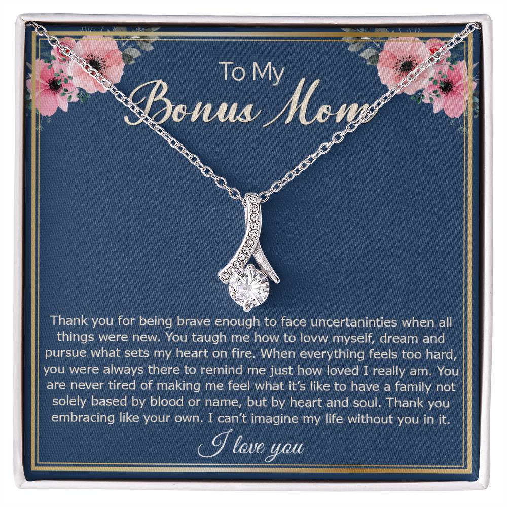 To My Bonus Mom, Mother's Day Gift For Step Mother Alluring Necklace