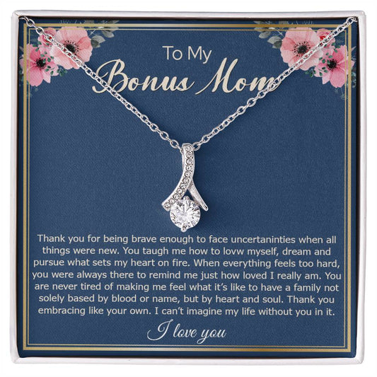 To My Bonus Mom, Mother's Day Gift For Step Mother Alluring Necklace