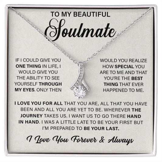 To My Beautiful Soulmate - Happy Valentine's Day Gift For Her Alluring Necklace