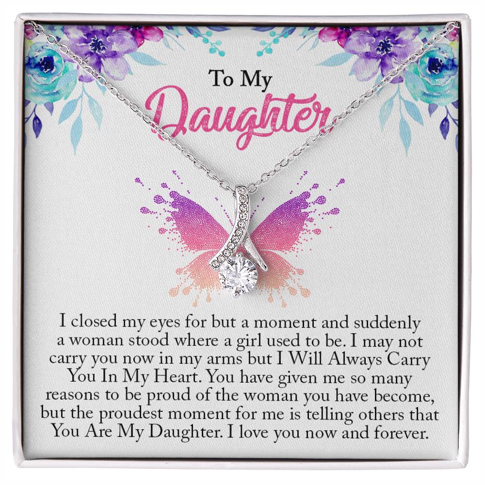 To My Daughter, I Love You Now And Forever Alluring Necklace