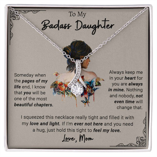 To My Daughter, Always Keep Me In Your Heart, Gift From Mom Alluring Necklace