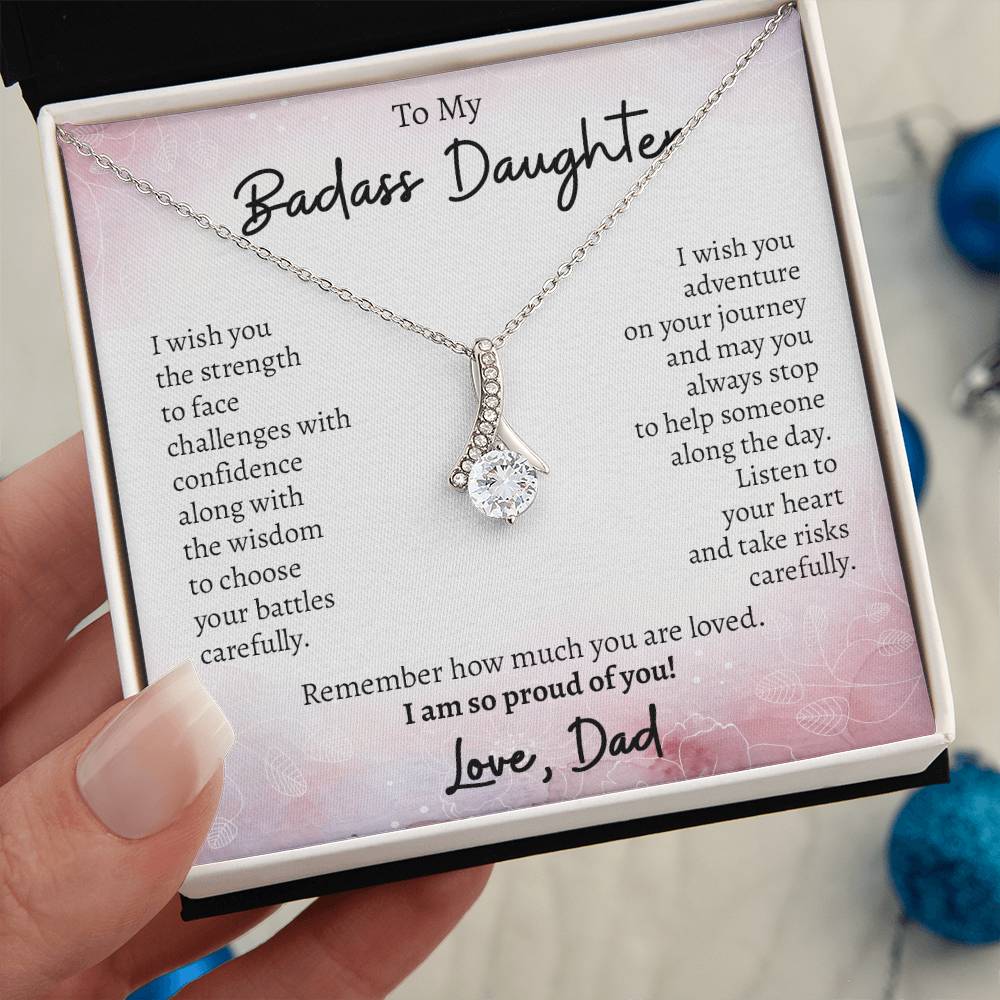 To My Badass Daughter, Gifts From Dad Alluring Necklace