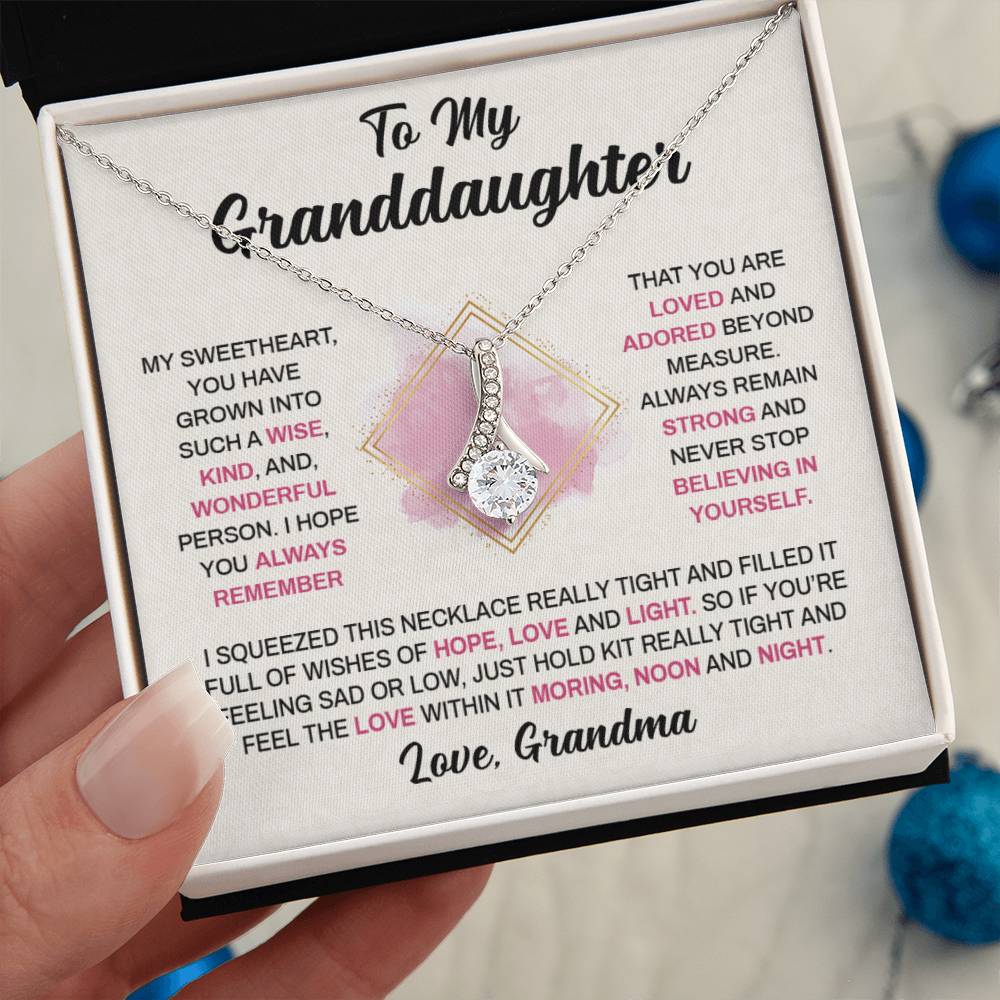 To My Granddaughter, Love Grandma Alluring Necklace