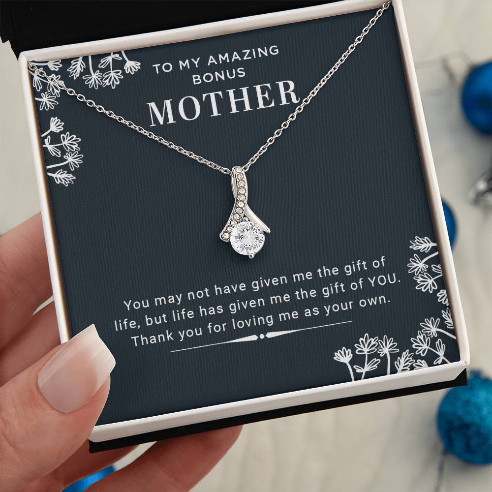 To My Amazing Bonus Mom Alluring Necklace