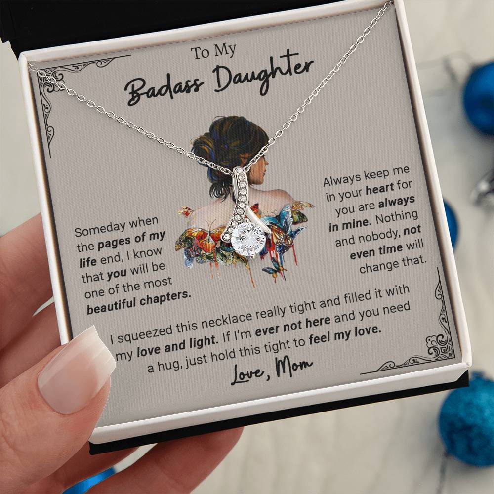 To My Daughter, Always Keep Me In Your Heart, Gift From Mom Alluring Necklace