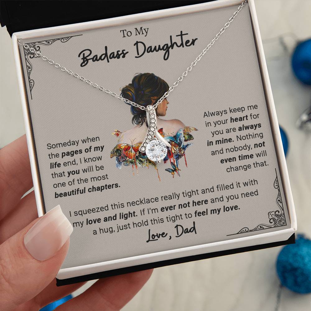 To My Daughter, Always Keep Me In Your Heart, Gift From Dad Alluring Necklace