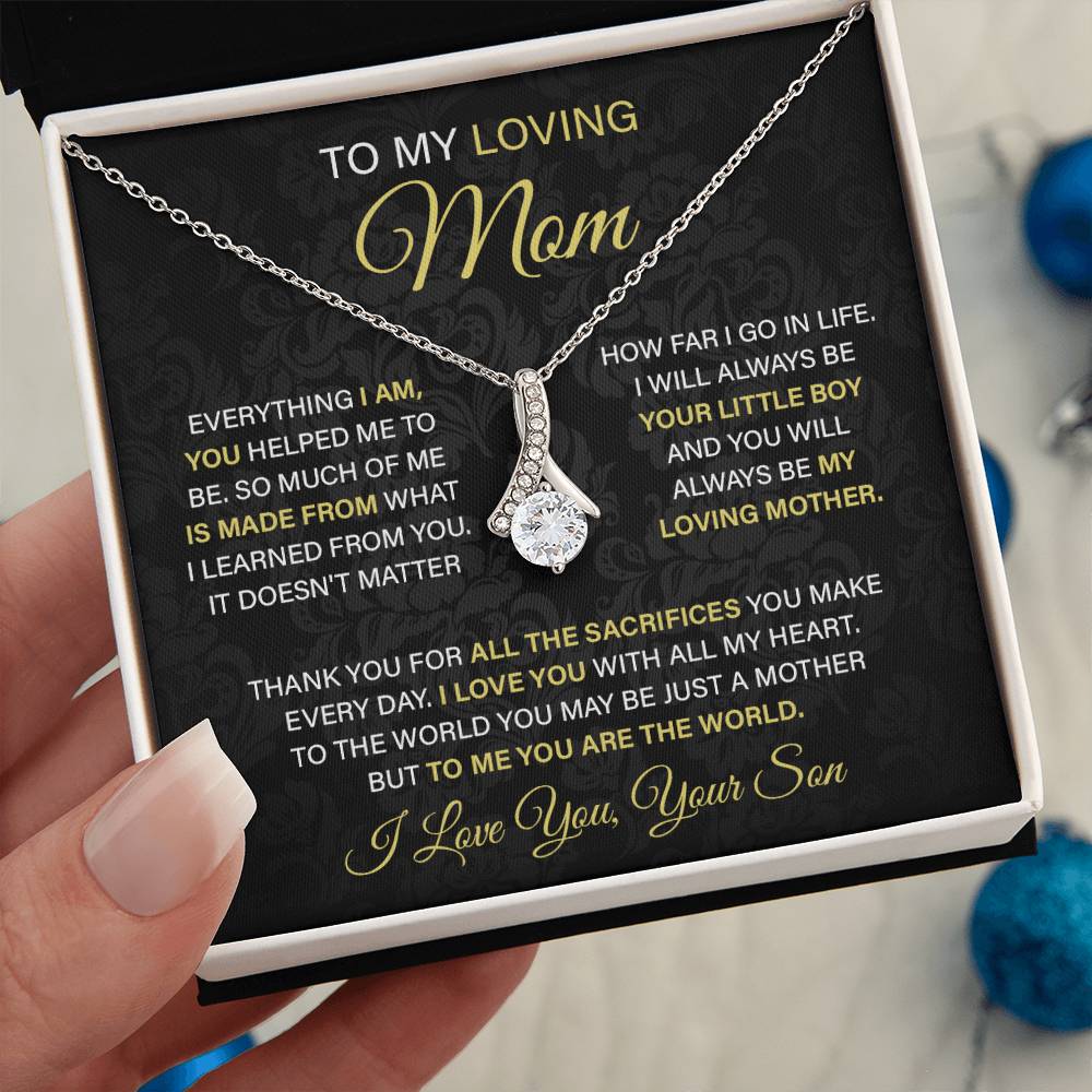 To My Loving Mom, Mother's Day Gift For Mom Alluring Necklace