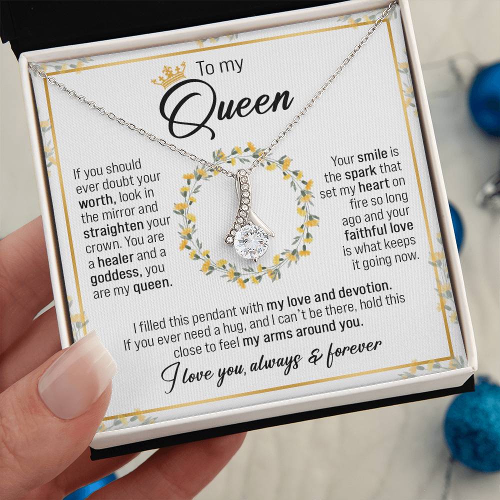 To My Queen, Gift For My Wife Alluring Necklace