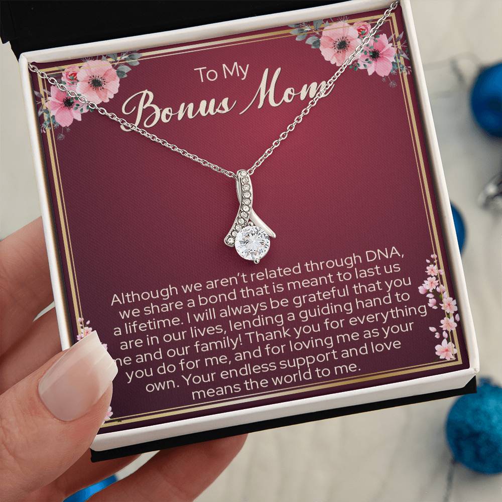 To My Bonus Mom, Mother's Day Gift For Step Mom Alluring Necklace