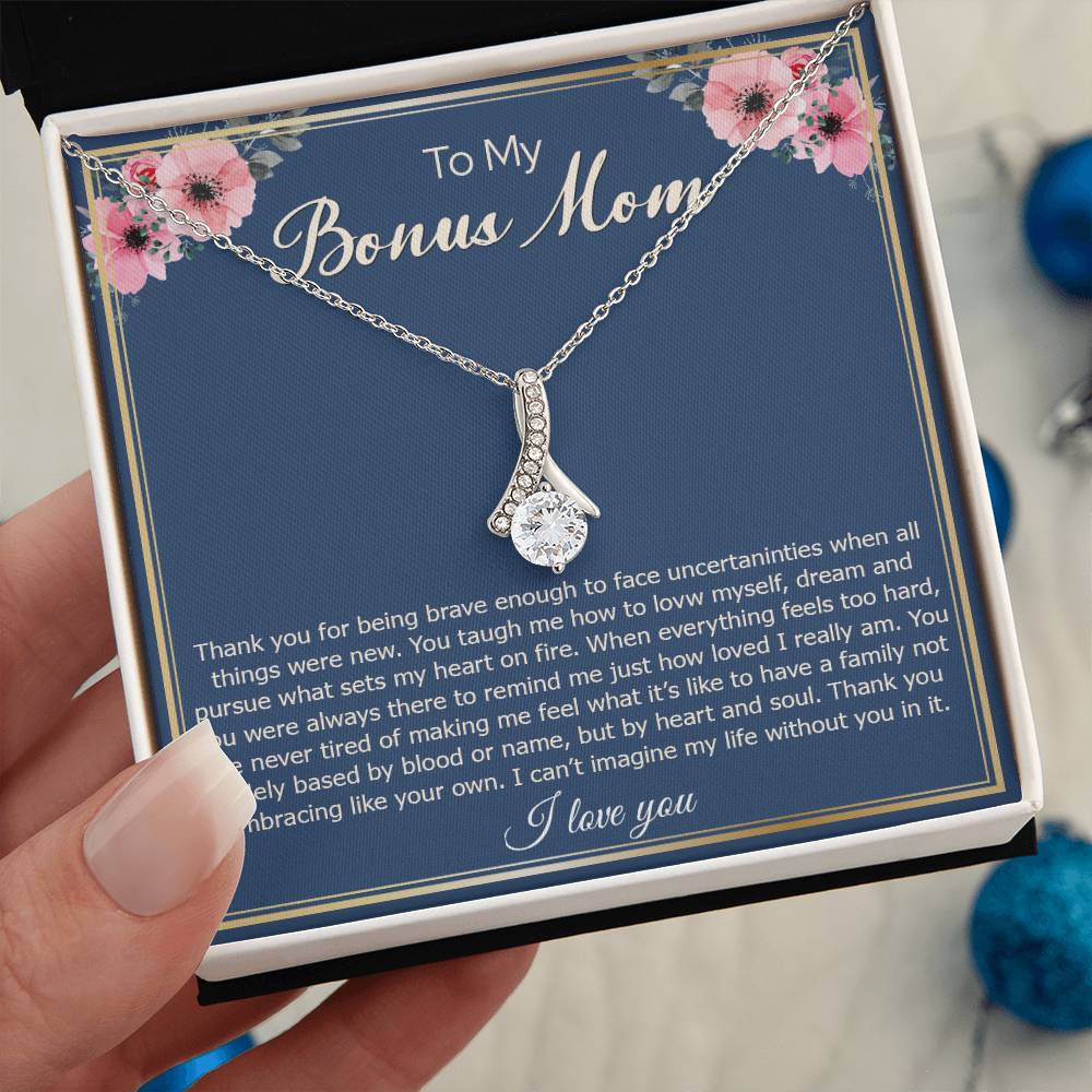 To My Bonus Mom, Mother's Day Gift For Step Mother Alluring Necklace