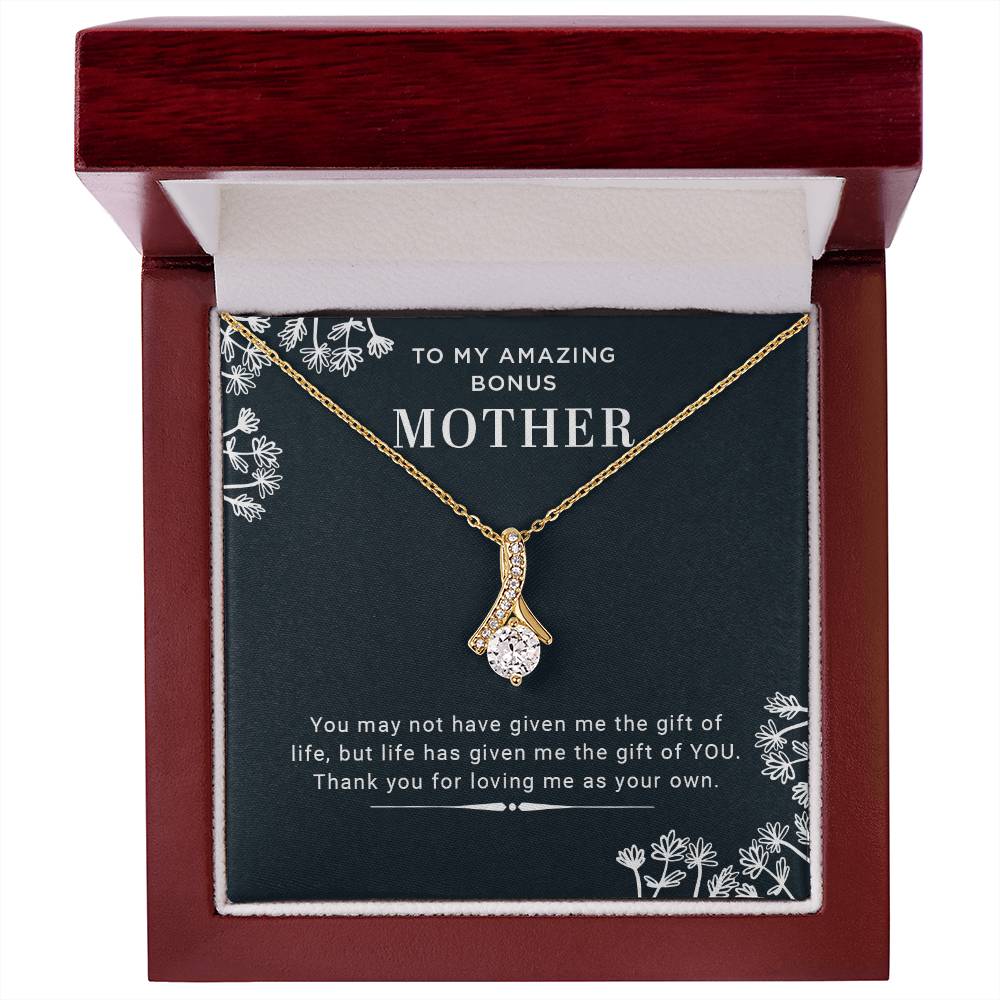 To My Amazing Bonus Mom Alluring Necklace