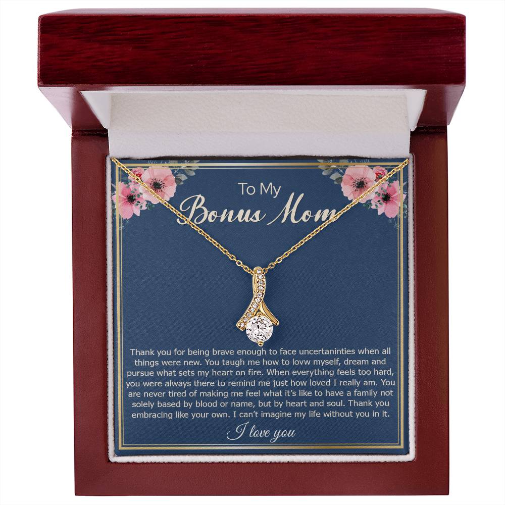 To My Bonus Mom, Mother's Day Gift For Step Mother Alluring Necklace