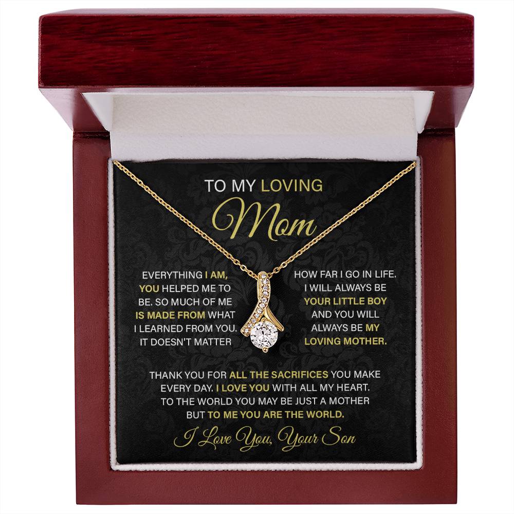 To My Loving Mom, Mother's Day Gift For Mom Alluring Necklace