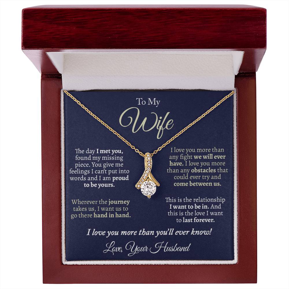 To My Wife, I Love You More Than You'll Ever Know Alluring Necklace