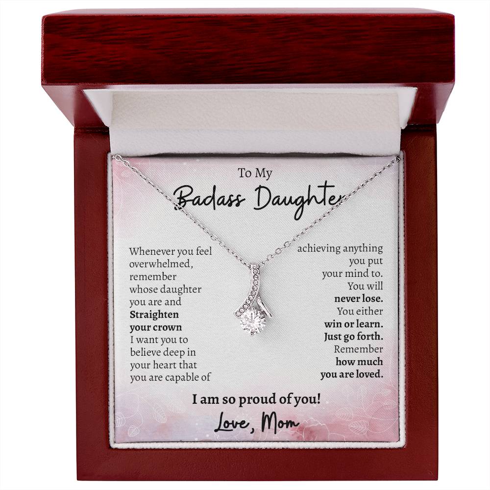 To My Badass Daughter, Gifts From Mom Alluring Necklace