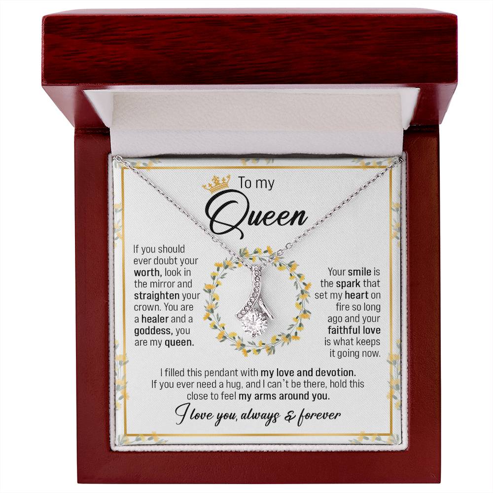 To My Queen, Gift For My Wife Alluring Necklace