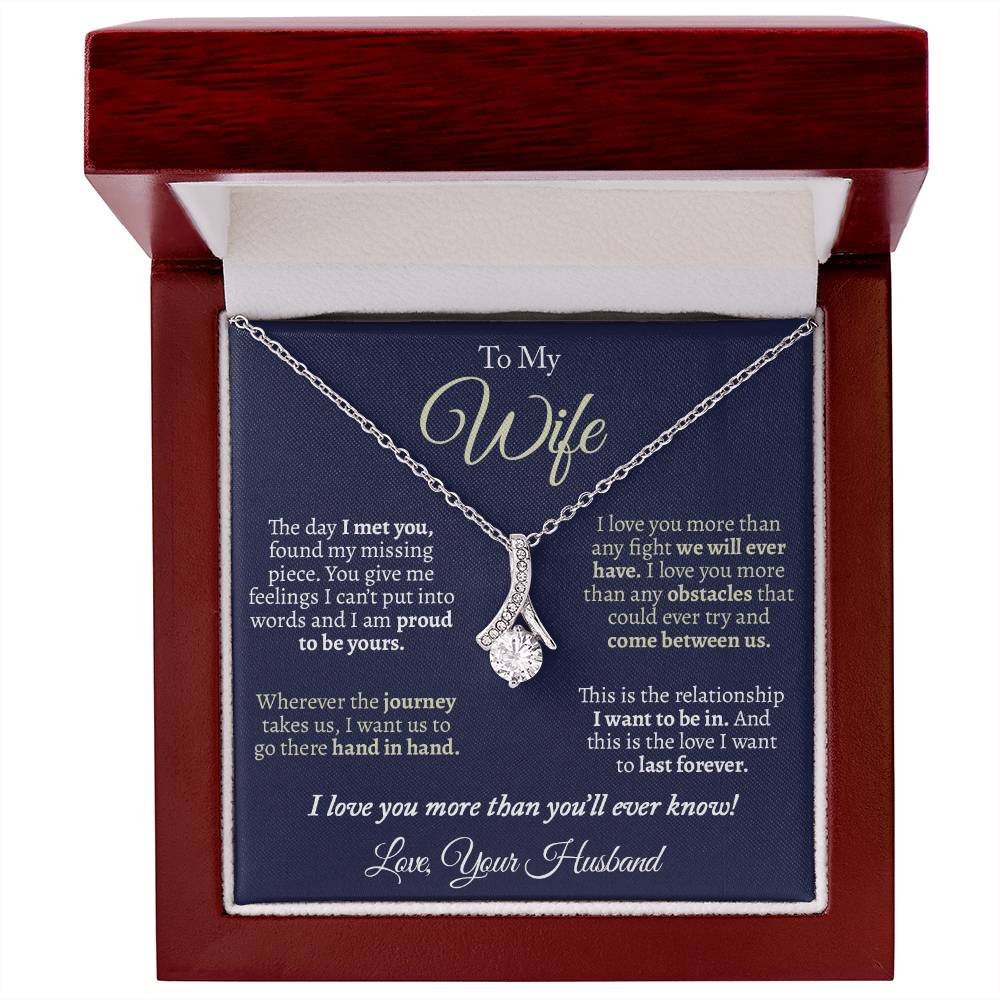 To My Wife, I Love You More Than You'll Ever Know Alluring Necklace