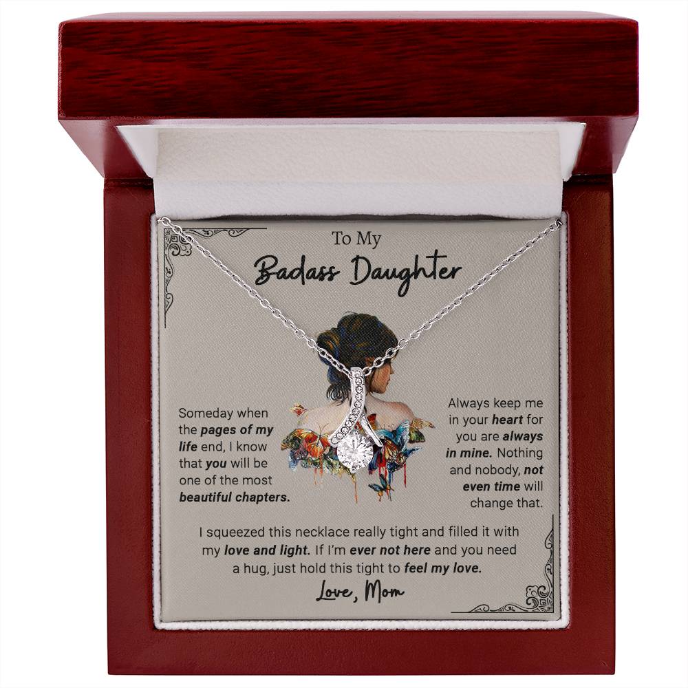 To My Daughter, Always Keep Me In Your Heart, Gift From Mom Alluring Necklace