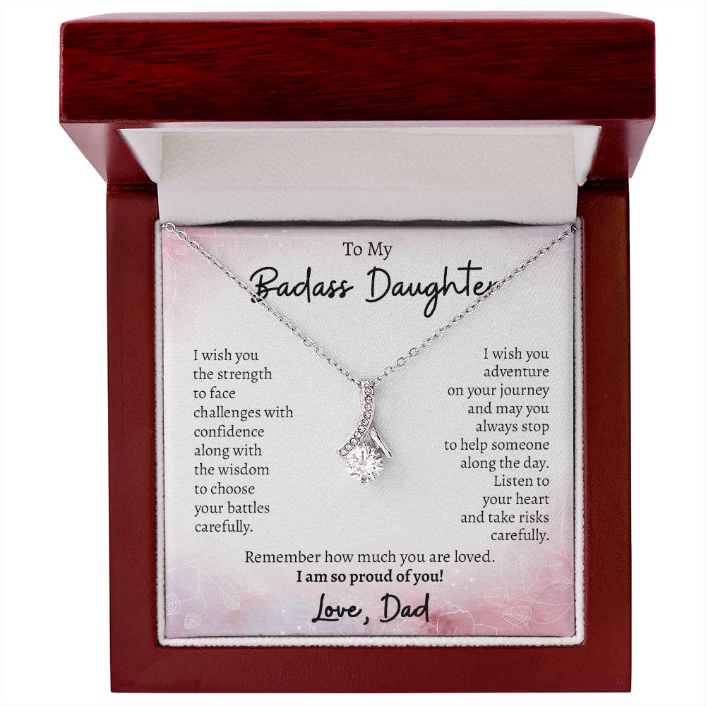 To My Badass Daughter, Gifts From Dad Alluring Necklace