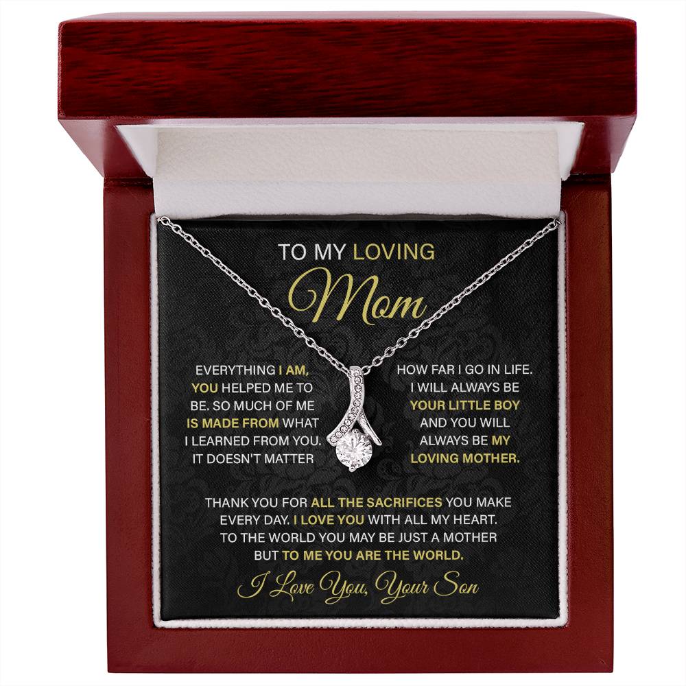 To My Loving Mom, Mother's Day Gift For Mom Alluring Necklace