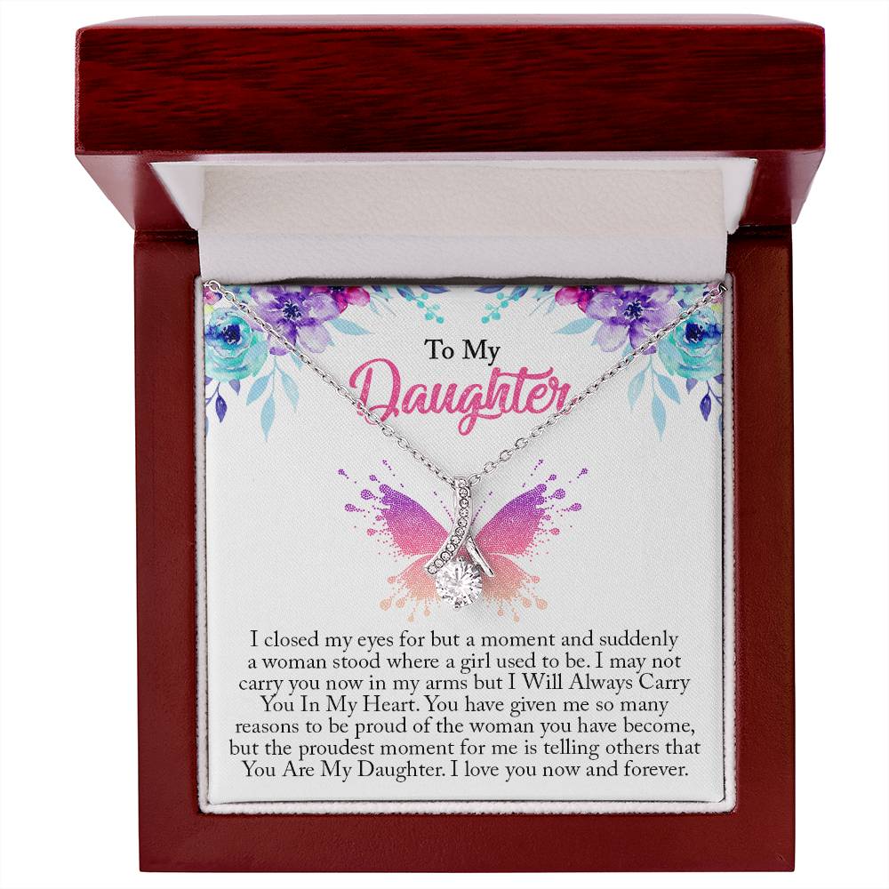 To My Daughter, I Love You Now And Forever Alluring Necklace