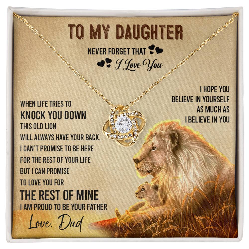 To My Daughter Necklace, Gift For Daughter From Dad, Daughter Father Lion Necklace