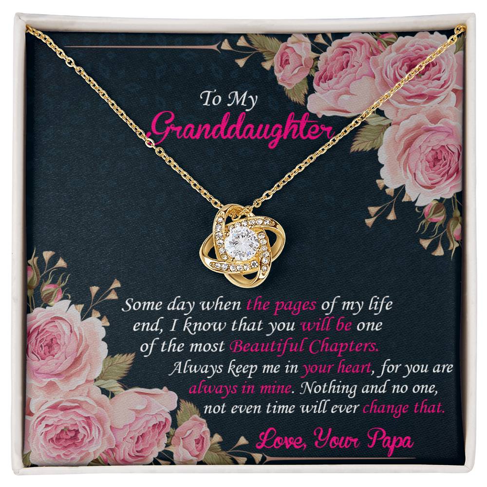 To My Granddaughter From Grandpa Love Knot Necklace