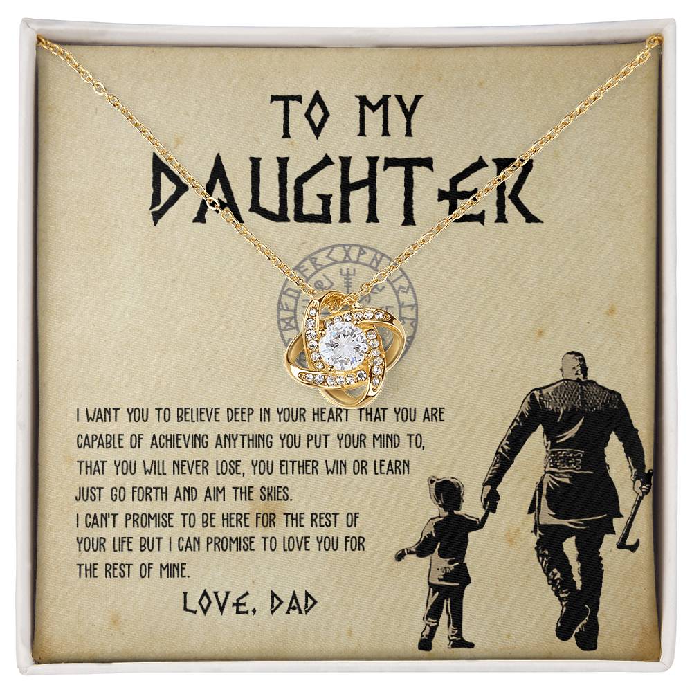 To My Daughter From Viking Dad Love Knot Necklace