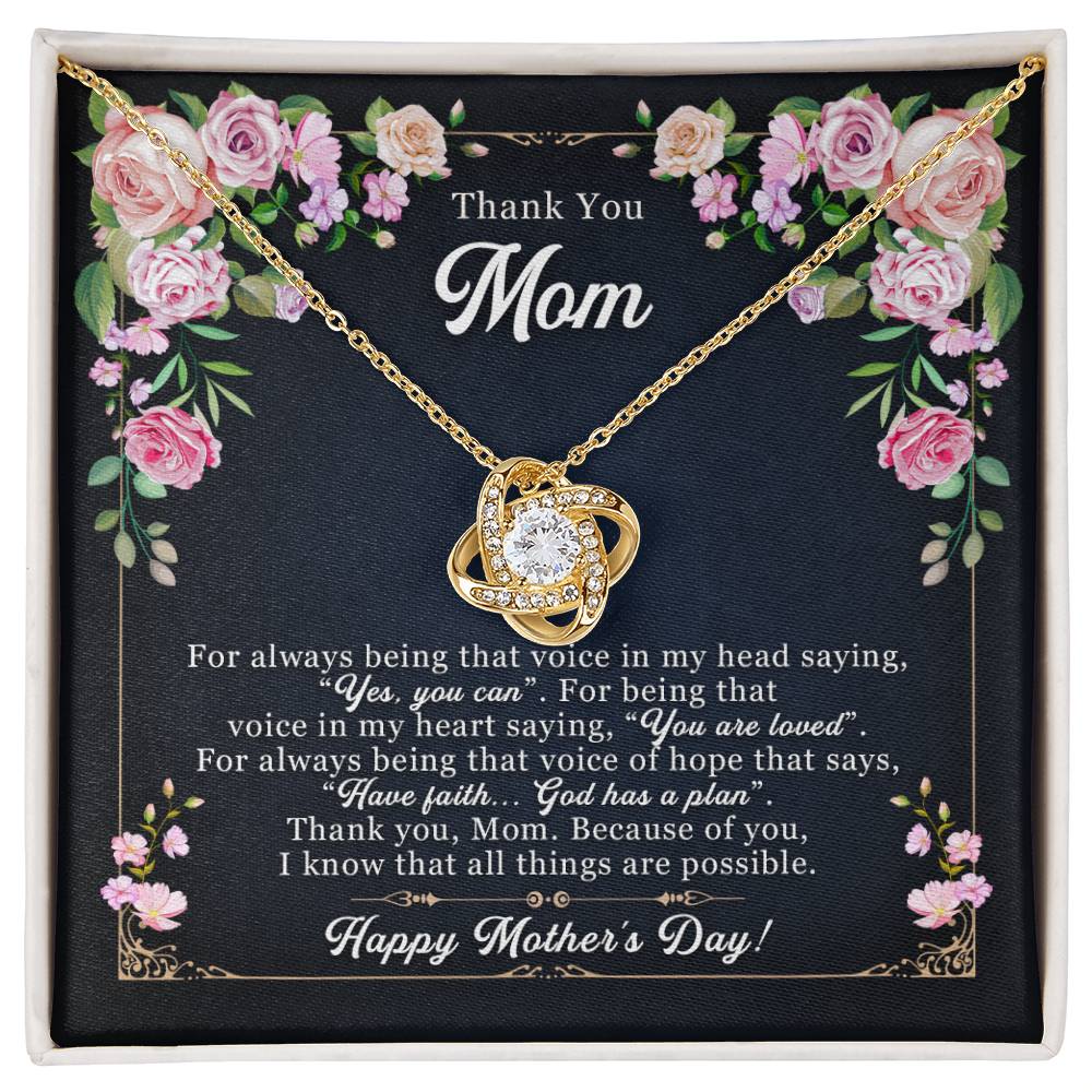 To My Mom, Mother's Day Gift For Mother Love Knot Necklace