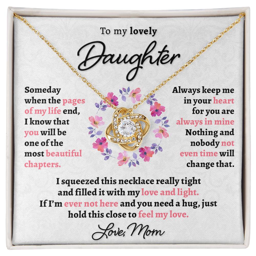 To My Lovely Daughter From Mom Love Knot Necklace