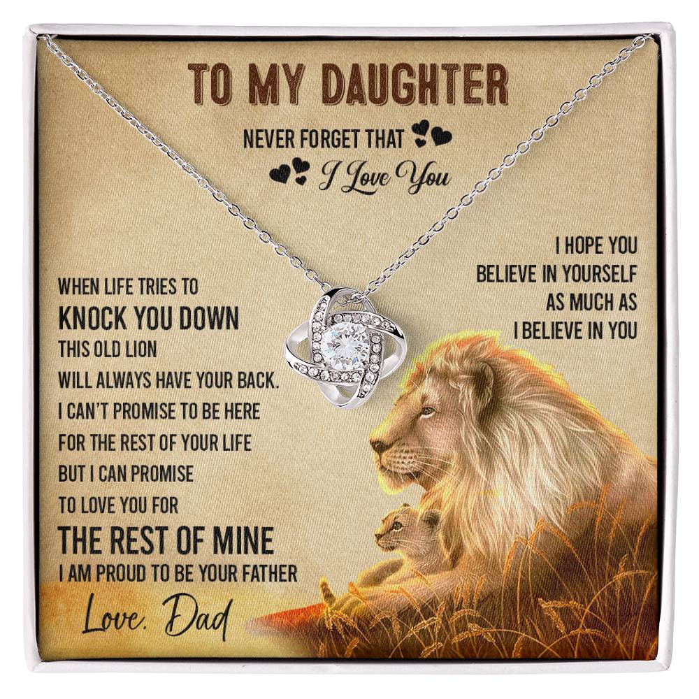 To My Daughter Necklace, Gift For Daughter From Dad, Daughter Father Lion Necklace